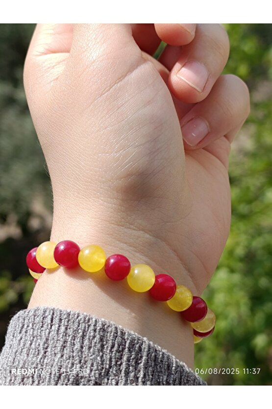 Doğaltaş Galatasaray Taraftar Kuvars Bileklik Kadın ve Erkek