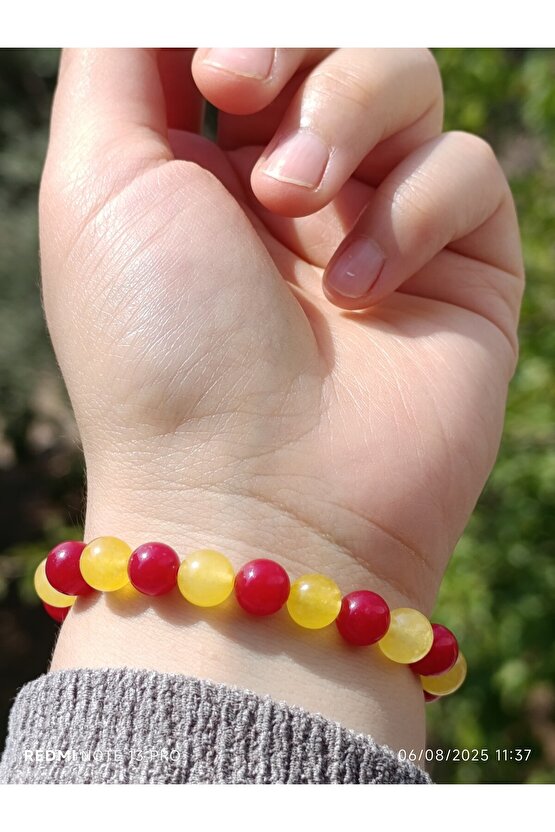 Doğaltaş Galatasaray Taraftar Kuvars Bileklik Kadın ve Erkek