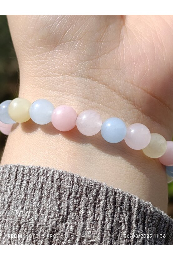 Soft Renklerde Kuvars Doğaltaş Bileklik