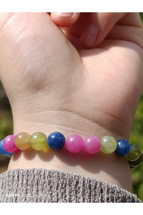 Renkli Kuvars Doğaltaş Kadın ve Erkek Bileklik