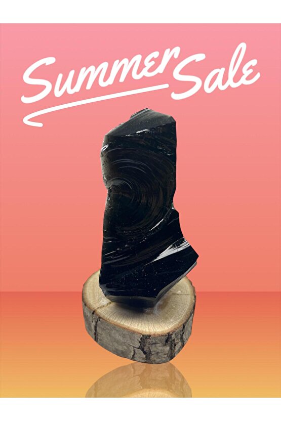 OBSİDYEN STANDLI KAYA(EJDERHA CAMI)(SERTİFİKALI)