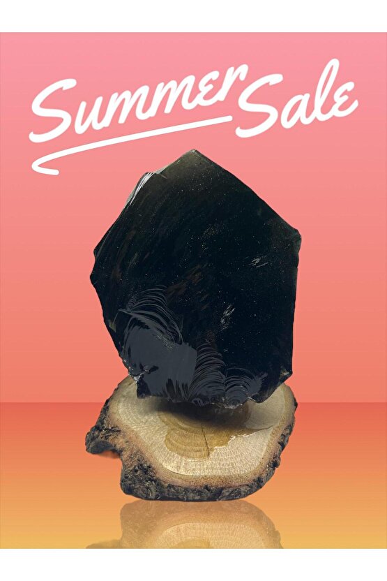 OBSİDYEN STANDLI KAYA(EJDERHA CAMI)(SERTİFİKALI)