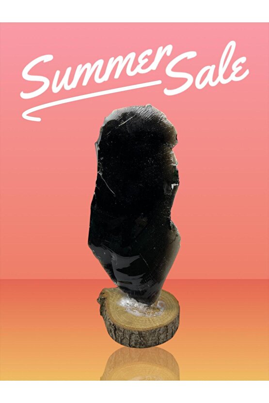 OBSİDYEN STANDLI KAYA(EJDERHA CAMI)(SERTİFİKALI)