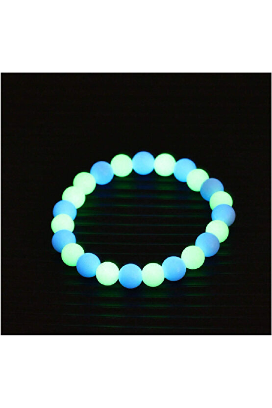 Karanlıkta Parlayan Renkli Dizi Doğaltaş Bileklik  Unisex bileklik  Doğaltaş Bileklik