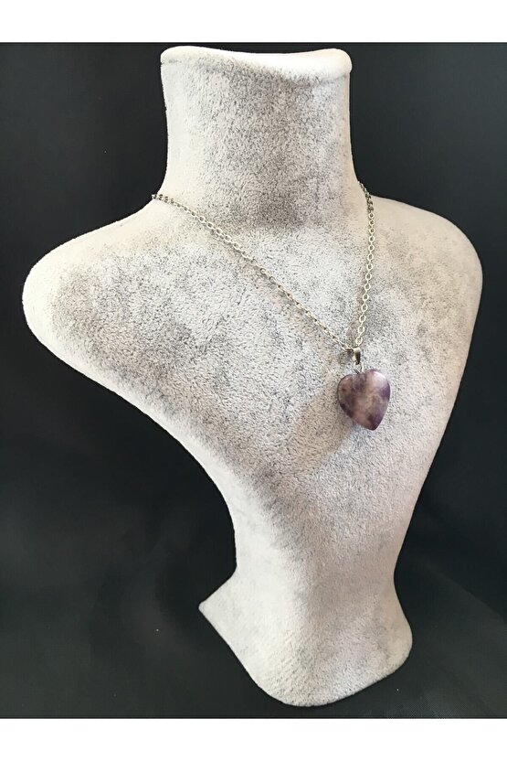 Kalp Doğal Taş Kolye