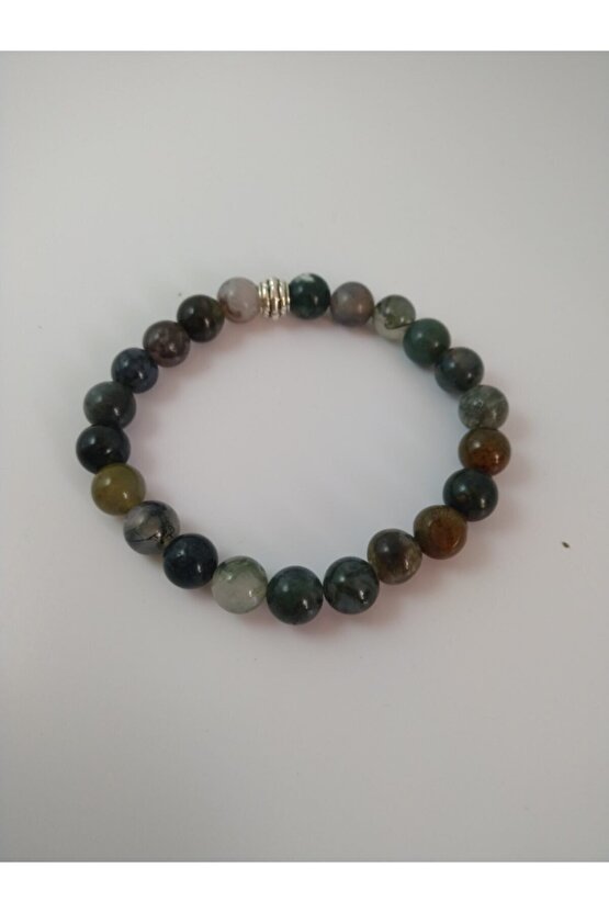 Yosunlu Akik Taşı Doğaltaş Unisex Bileklik