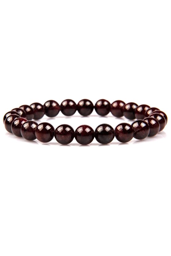 Garnet Doğal Taş Bileklik 8 Mm