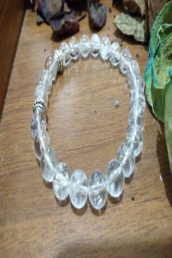 Kristal Kuvars Taşı Bileklik  Doğaltaş Unisex Bileklik
