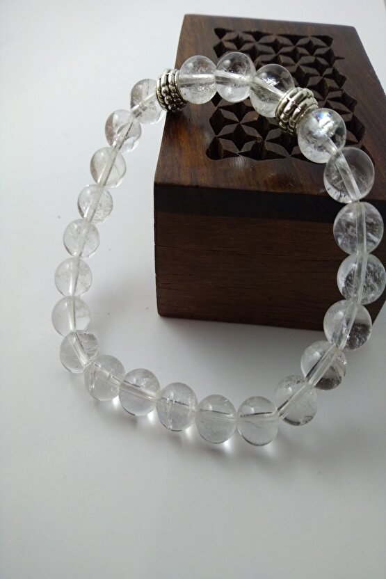 Kristal Kuvars Taşı Bileklik  Doğaltaş Unisex Bileklik