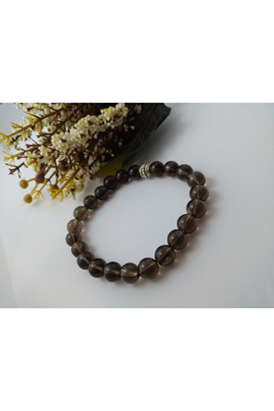 Dumanlı Kuvars Taşı Bileklik  Doğaltaş Unisex Bileklik