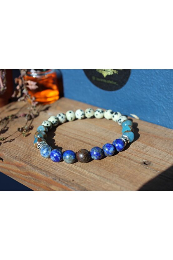 Lapis Lazuli Murano Kuvars Dalmaçyalı Jasper Doğal Taş Bileklik