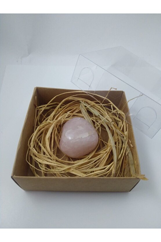 Pembe Kuvars Taşı Biblo Ham Doğaltaş Biblo (35-40 Gr)