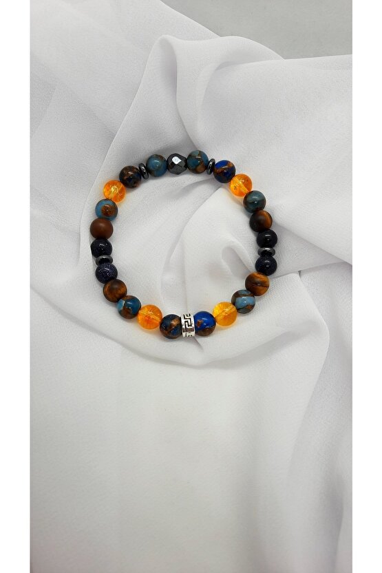 Murano Kuvars Sitrin Yıldız Taşı Hematit Kaplan Gözü Adrastos Model Doğal Taş Bileklik