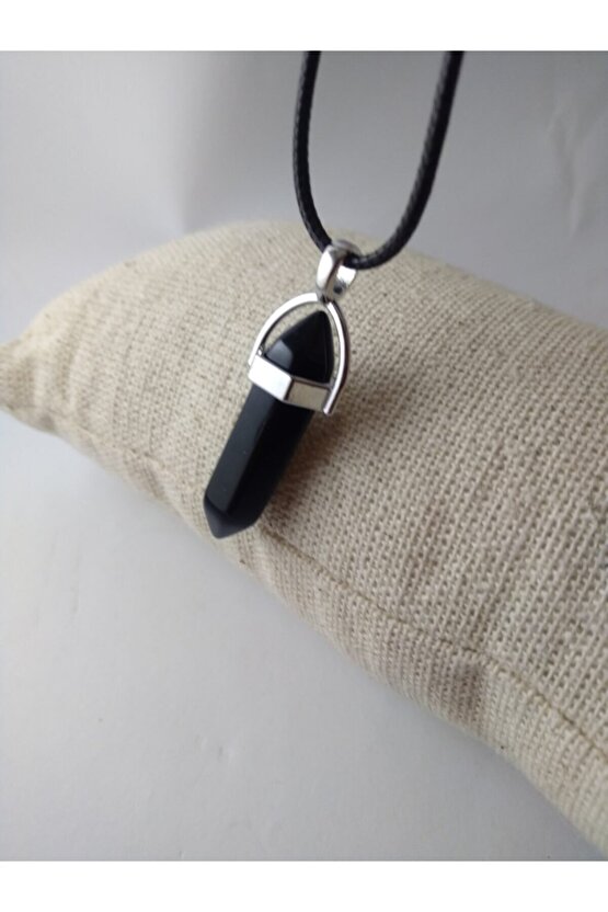 Oniks Taşı Kolye Çivi Şeklinde Doğaltaş Kolye