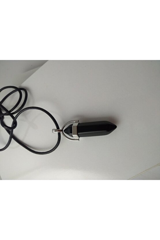 Oniks Taşı Kolye Çivi Şeklinde Doğaltaş Kolye