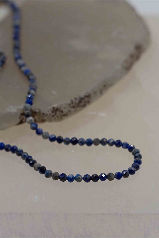 Lapis Lazuli Taşı Ince Doğaltaş Kolye 2mm