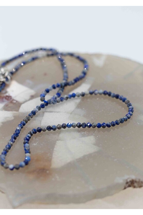 Lapis Lazuli Taşı Ince Doğaltaş Kolye 2mm
