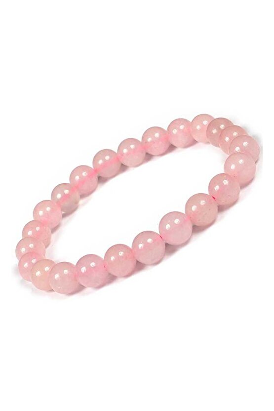 Doğal Taş - Aşk, Sevgi, Çiftler Arası Uyum Bilekliği ( Pembe Kuvars )