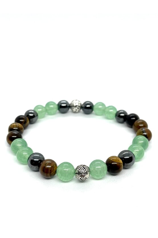 Unisex Doğaltaş Sağlık Bilekliği (kaplangözü Aventurin Hematit Uniseks Doğaltaş Bilekliği)