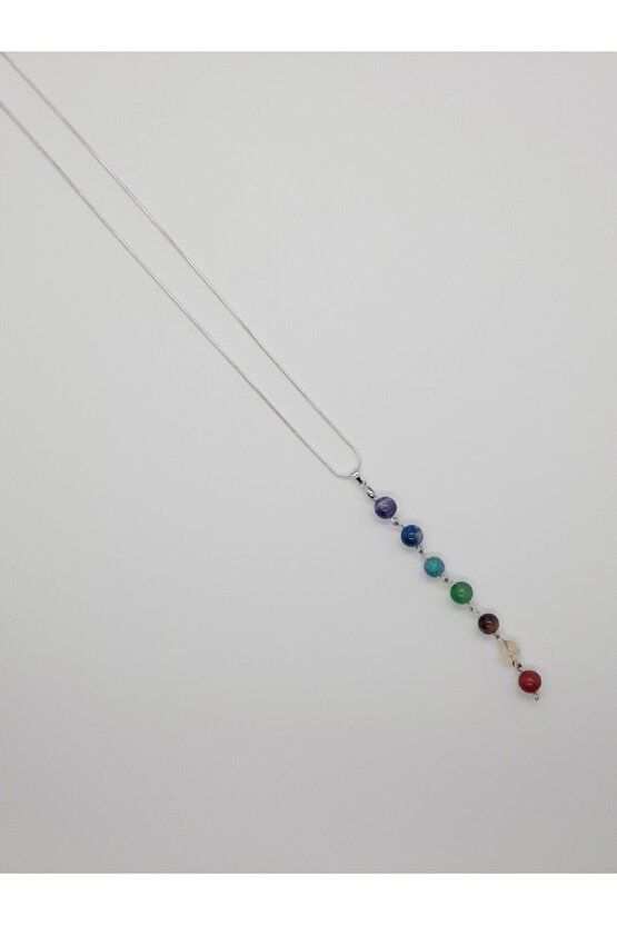 Doğal Taşlı Çakra Kolyesi 33 Cm