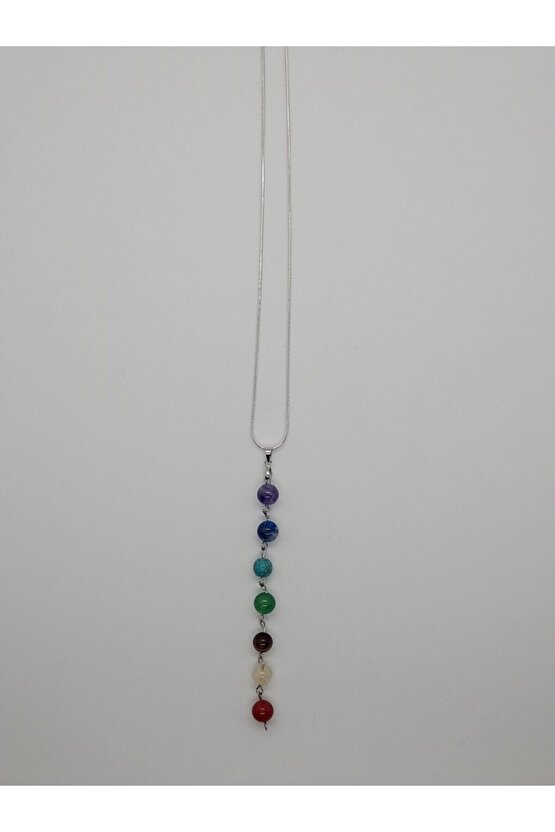 Doğal Taşlı Çakra Kolyesi 33 Cm