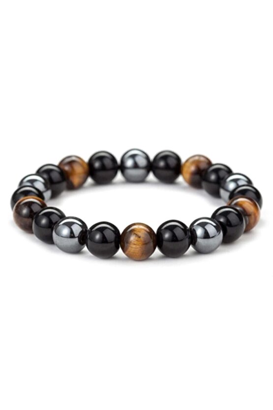 Kaplan Gözü Ve Hematit Taş Bileklik Sağlık Mıknatıs