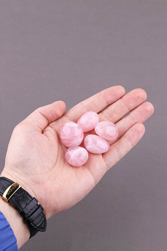 Pembe Kuvars Doğal Taş Tamburlanmış Parça