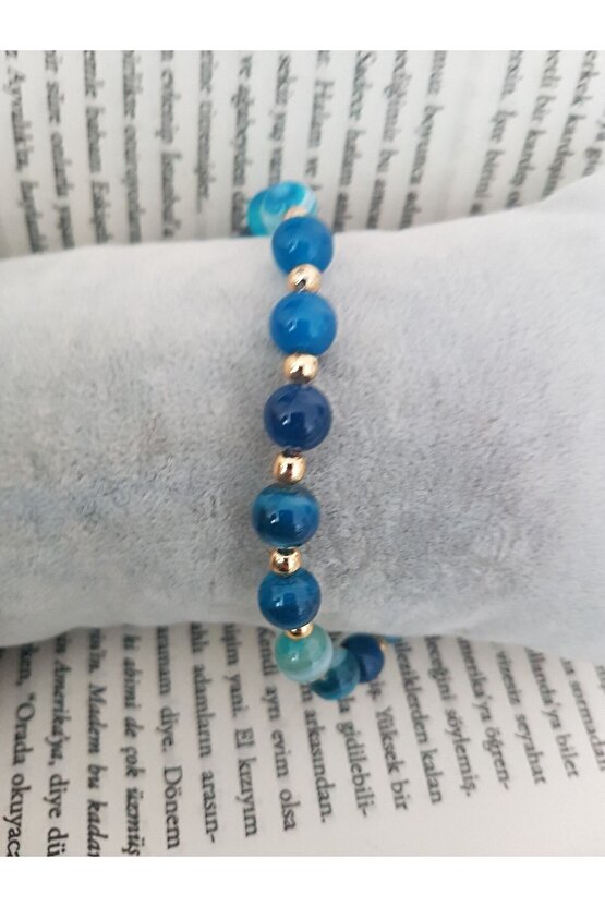 Mavi Akik Doğal Taş Bileklik