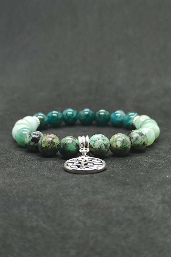 Afrika Turkuazı Amazonit Apatit Doğal Taş Kadın Bileklik