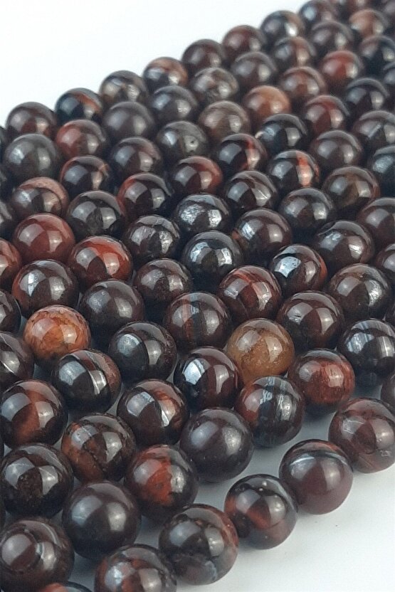 Kızıl Kaplan Gözü Doğal Taş 8 mm 1 Dizi