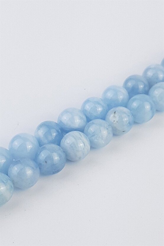Akuamarin Doğal Taş 8 Mm 1 Dizi Helsinki