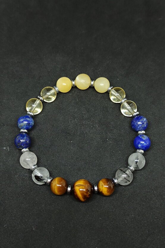 Kaplan Gözü Rutil Kuvars Doğal Taş Kadın Bileklik Nursabi