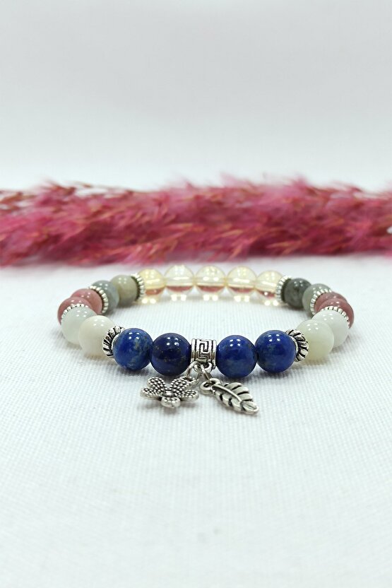 Lapis Lazuli Ve Sitrin Karma Doğal Taş Kadın Bileklik