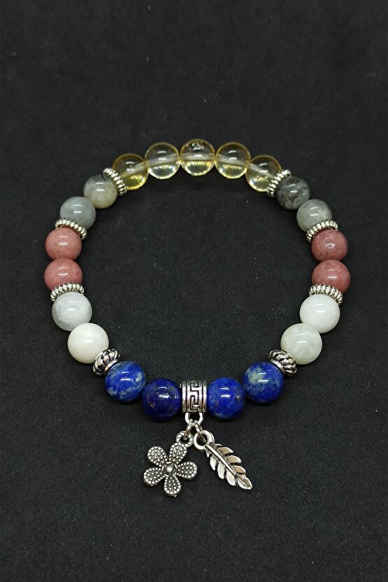 Lapis Lazuli Ve Sitrin Karma Doğal Taş Kadın Bileklik