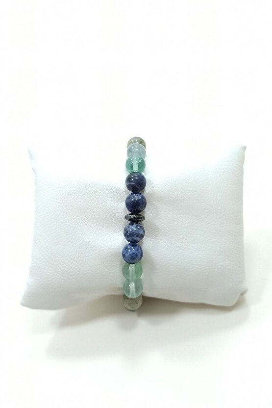 Öğrenci Bilekliği Sodalit Florit Labradorit Hematit Kaplangözü Doğal Taş Bileklik Rio