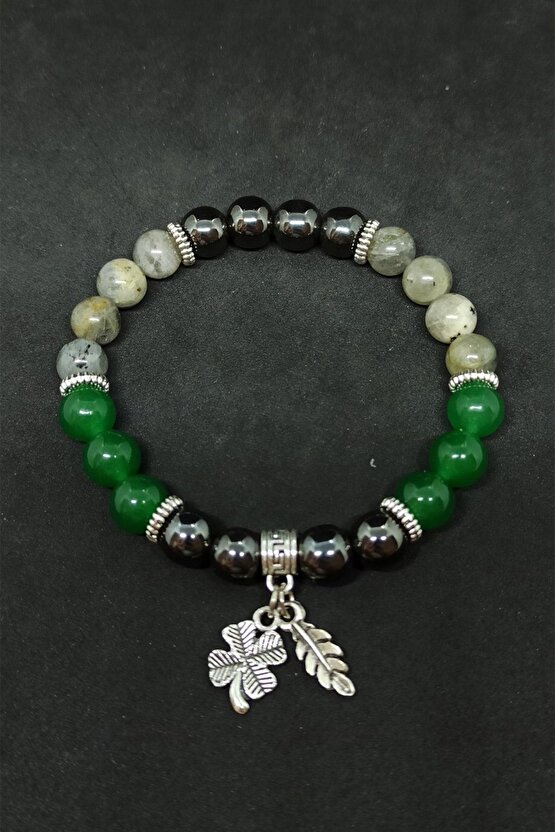 Hematit Aventurin Ve Labradorit Doğal Taş Kadın Bileklik Rio