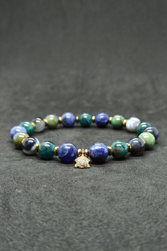 Sodalit Apatit Karma Doğal Taş Kadın Bileklik Prof