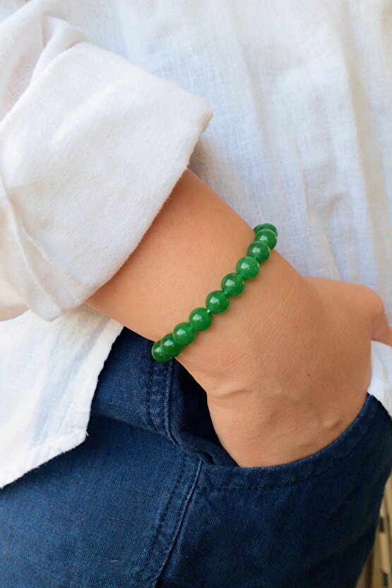 Doğal Taş Bileklik Aventurin 4. Kalp Çakrası, Koç Boğa Ikizler Yengeç Başak Terazi Ve Yay Şans Taşı