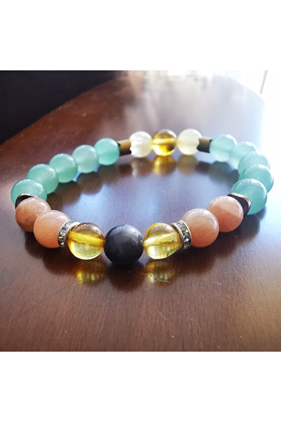 Aslan Burcu  Doğaltaş Bilekliği