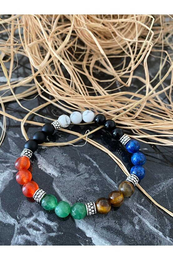 Doğal Taş 7 Çakra Bileklik (unisex)