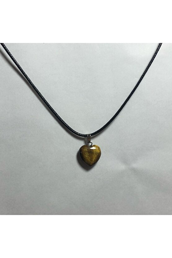 Mini Kalpli Kaplangözü Doğal Taş Kolye