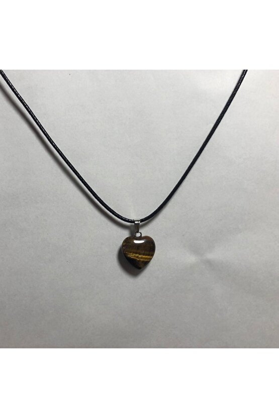 Mini Kalpli Kaplangözü Doğal Taş Kolye