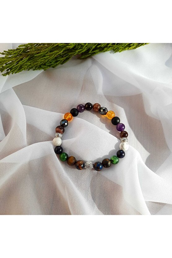 Öğrenci Bilekliği, Doğal Taş Öğrenci Bilekliği, Öğrenci Bileklik, Anyolit, Rodonit, Obsidyen