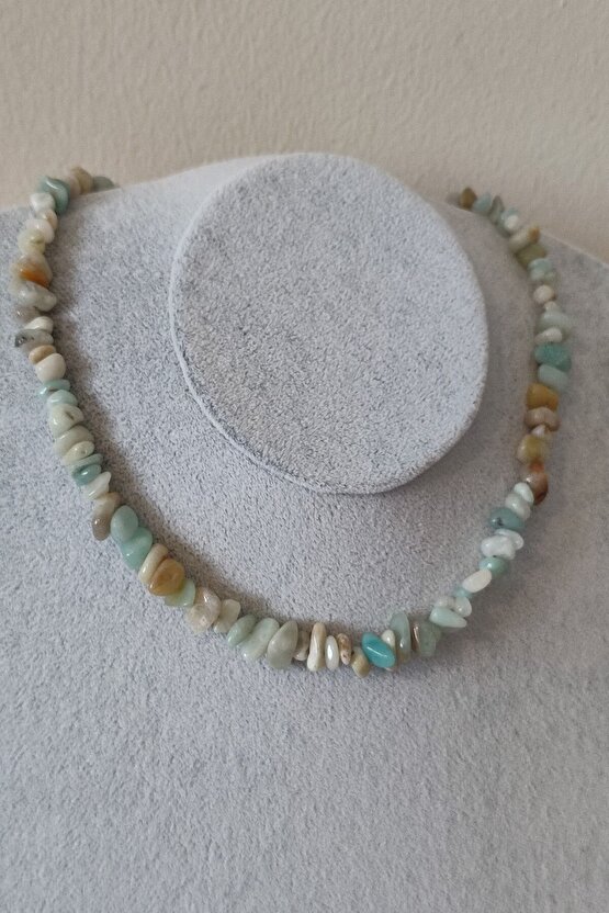 Sertifikalı Amazonit Kırıktaş Doğaltaş Kolye