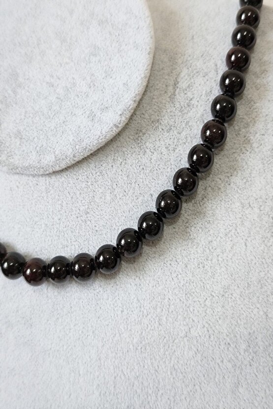 Sertifikalı 8 Mm Lal Granat Garnet Doğaltaş Kolye