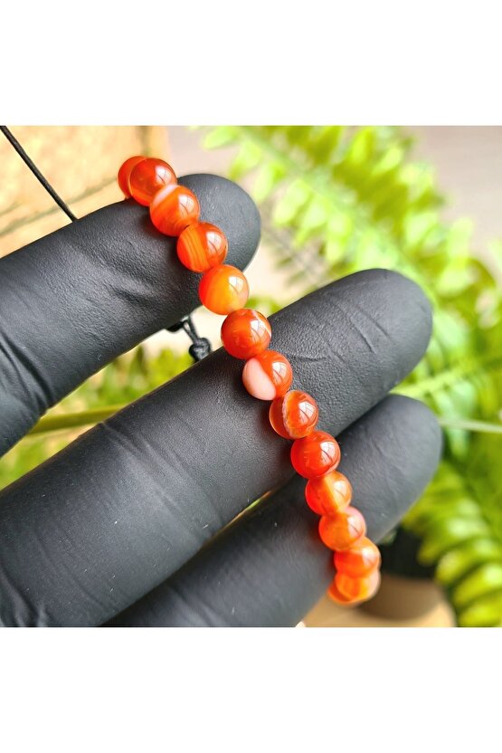 Turuncu Akik Doğal Taş Bileklik (EL YAPIMI TASARIM ÜRÜNLER)
