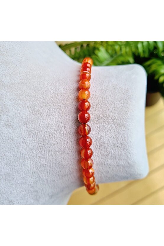 Turuncu Akik Doğal Taş Bileklik (EL YAPIMI TASARIM ÜRÜNLER)