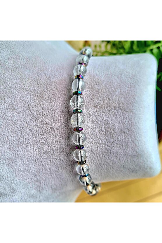 Kuvars Kristali Doğal Taş Bileklik (EL YAPIMI TASARIM ÜRÜNLER)