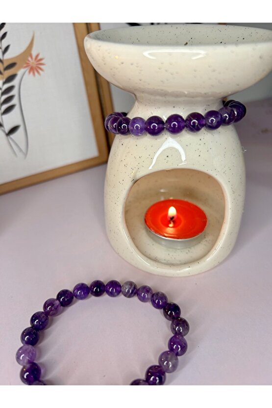 Ametist Taşı Bileklik-%100 Orijinal Ve Sertifikalı