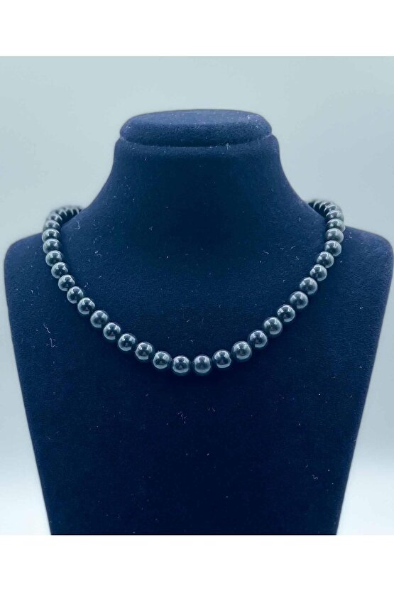 Shungite Doğal Taş Kolye 6 Mm Küre Kesim